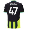 Camisolas Manchester City Foden 47 Criança 2º Equipamento Alternativa 2024-25 Manga Curta